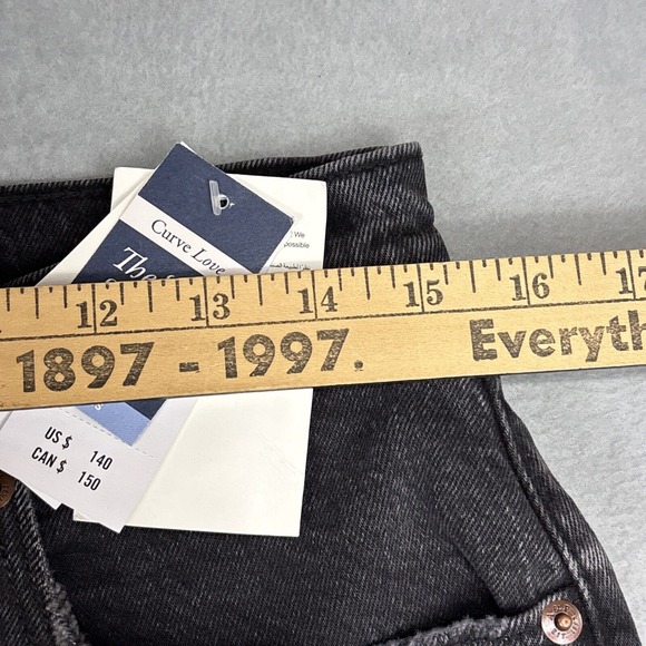 NWT Abercrombie Fitch 90s Straight Ultra High‎ Rise Jeans Denim/Leather  31/12s - Picture 6 of 14